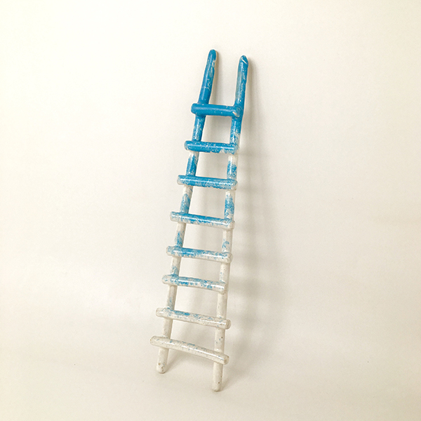 The sky fell on the ladder, 12x3x0.5 in, ceramic and glaze, 2019