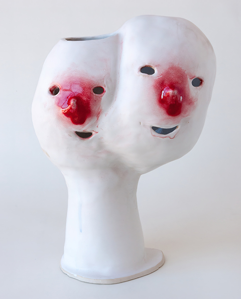 Bloody Nose Siamese, Ceramic and glaze, 2022
